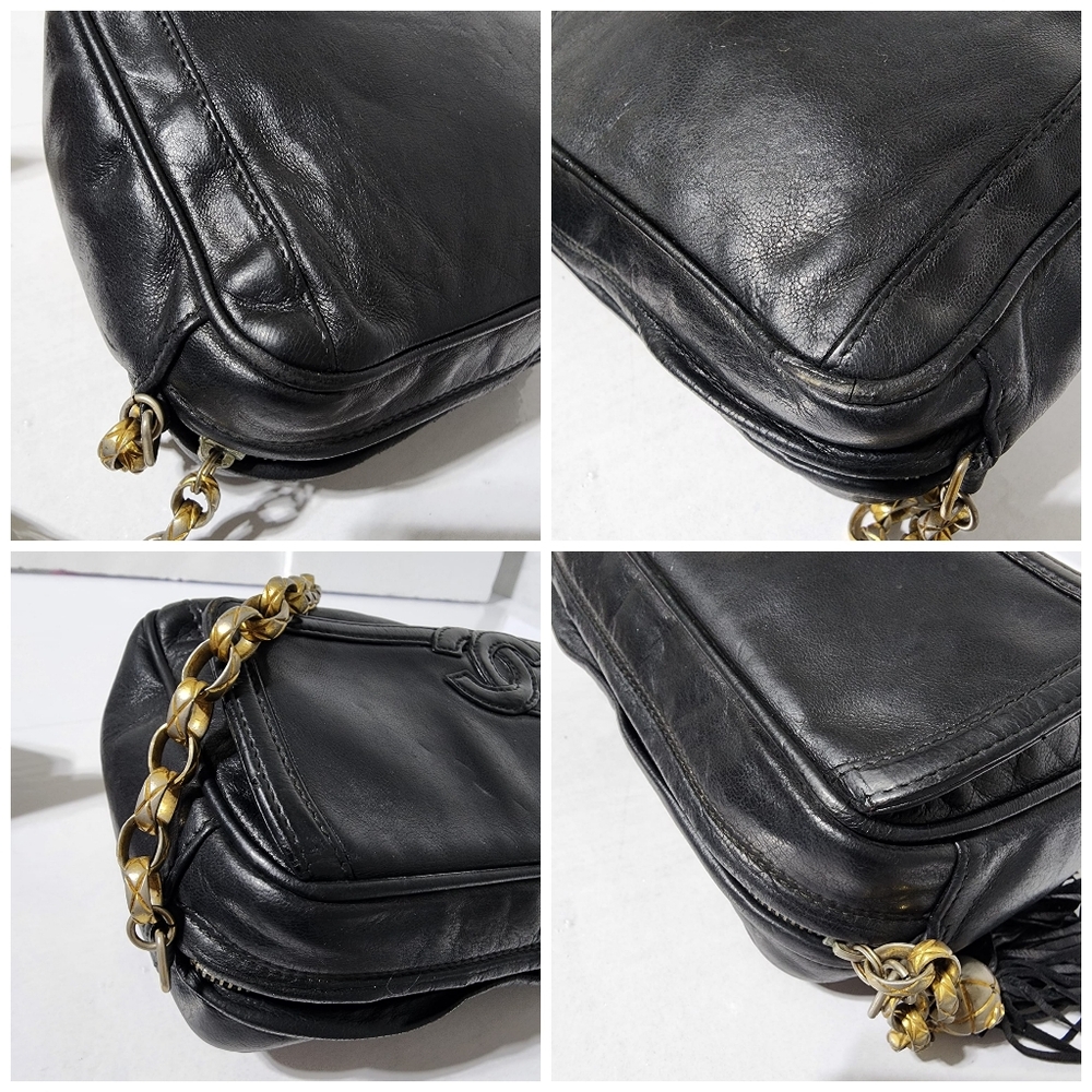 Chanel Lambskin Vintage Mini Fringe Camera Bag Black - Picture 15 of 15